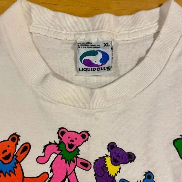 Vintage Liquid Blue Grateful Dead 1995 Spiral Dancing Bears 